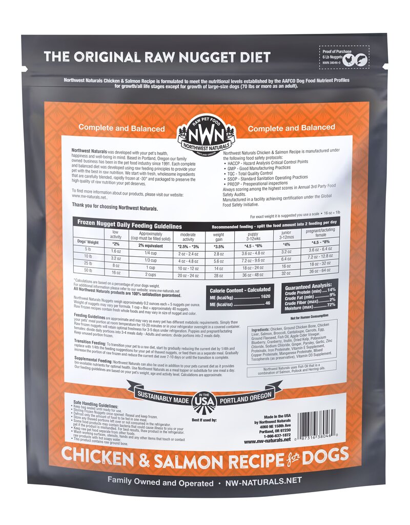 Northwest Naturals Frozen Chicken & Salmon Nuggets, 6lbs