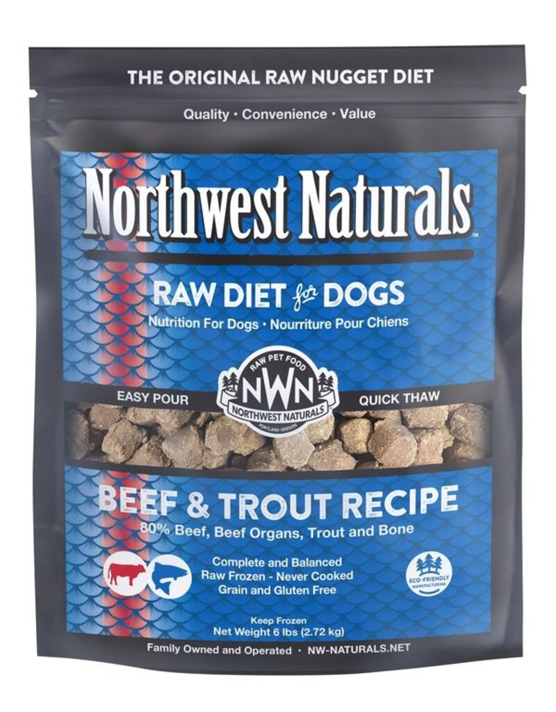 Northwest Naturals Frozen Beef & Trout Nuggets, 6lbs