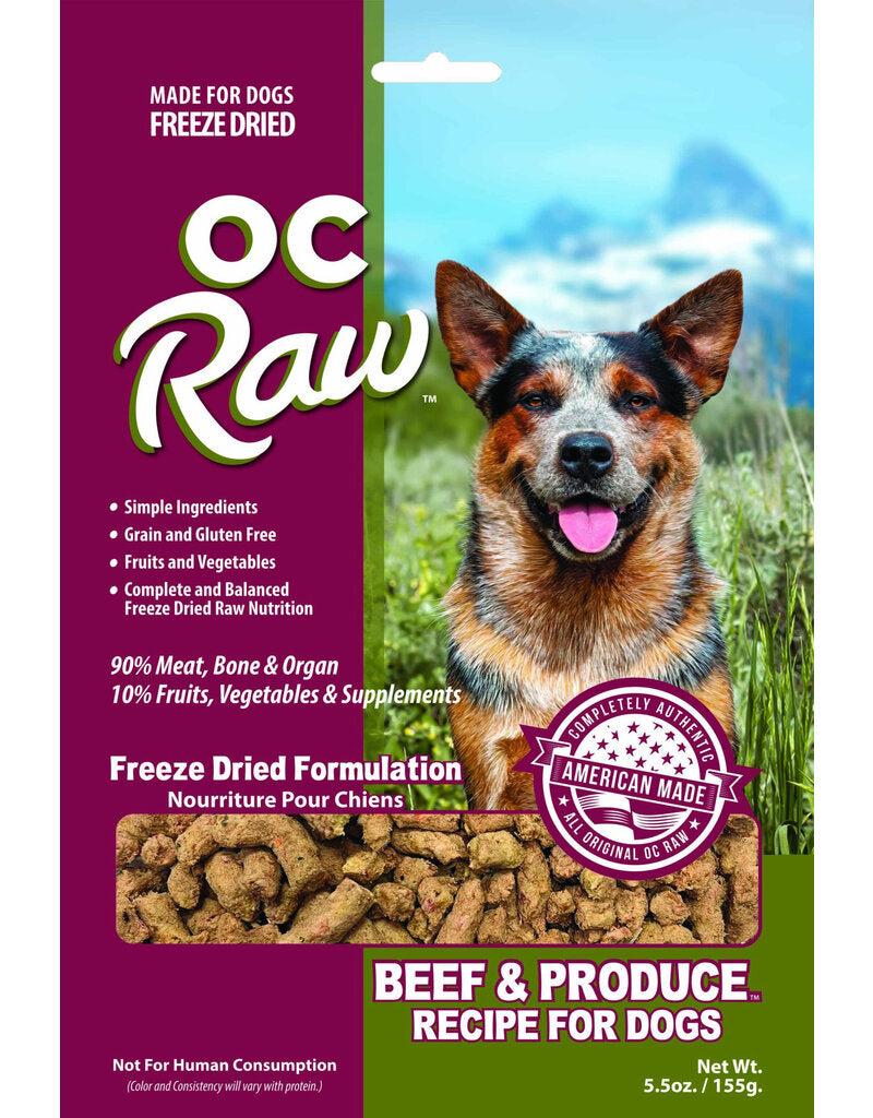 OC Raw Dog Freeze-Dried Beef & Produce, 5.5oz