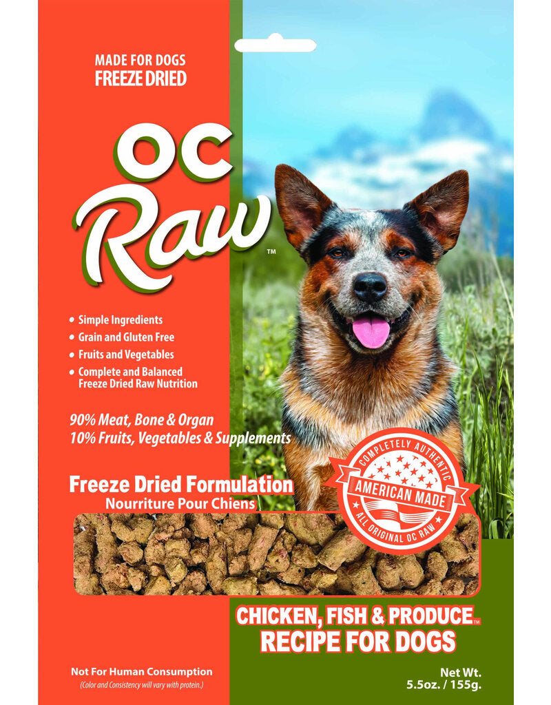 OC Raw Dog Freeze-Dried Chicken & Fish Meaty Rox, 5.5oz