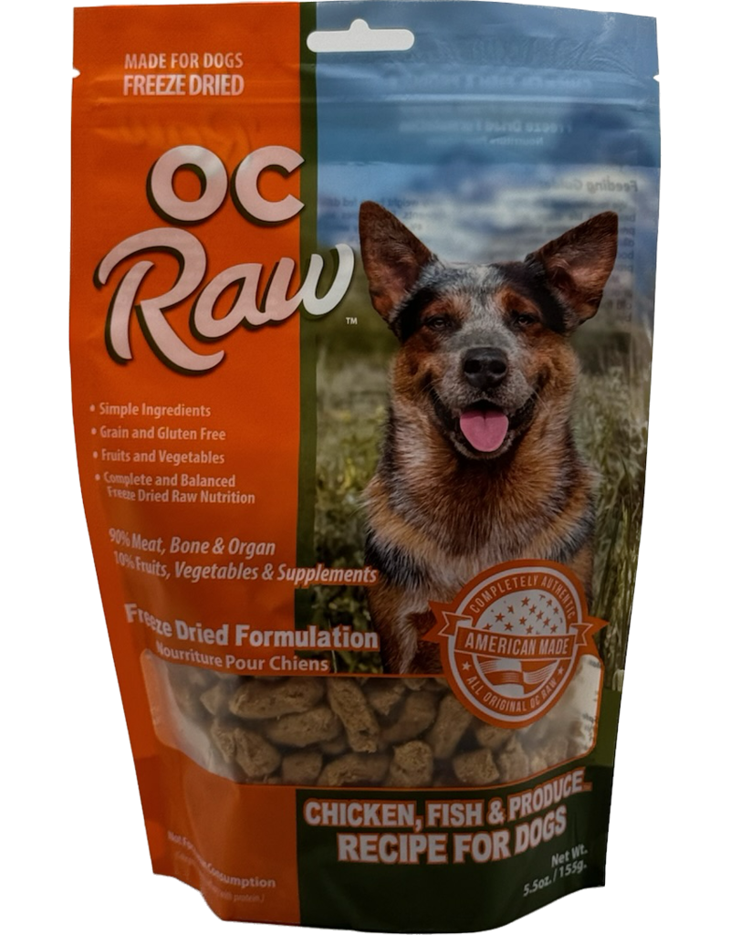 OC Raw Dog Freeze-Dried Chicken & Fish Meaty Rox, 5.5oz