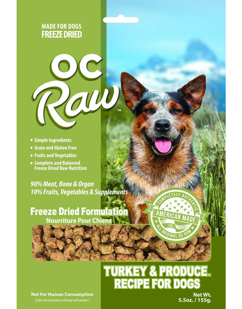 OC Raw Freeze Dried Rox Turkey & Produce, 5.5oz