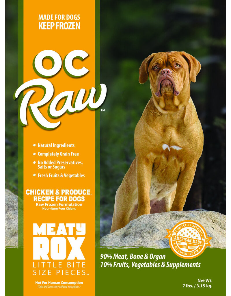 OC Raw Frozen Meaty Rox Chicken & Produce, 7lbs