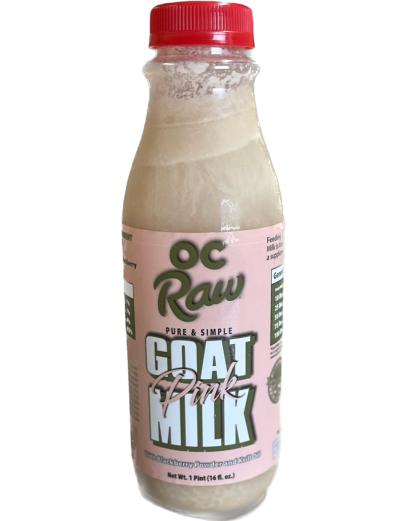 OC Raw Frozen Pure & Simple Pink Goat Milk with Krill Oil & Blackberry, 16oz