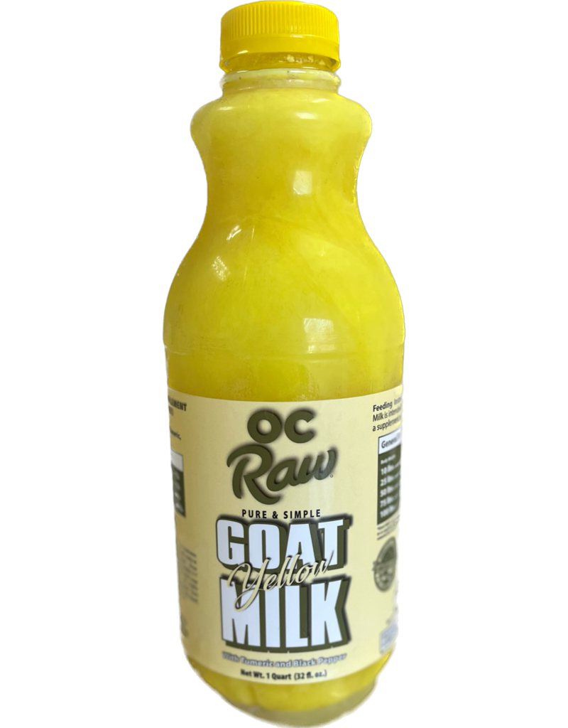 OC Raw Frozen Pure & Simple Yellow Goat Milk with Tumeric & Black Pepper, 32oz