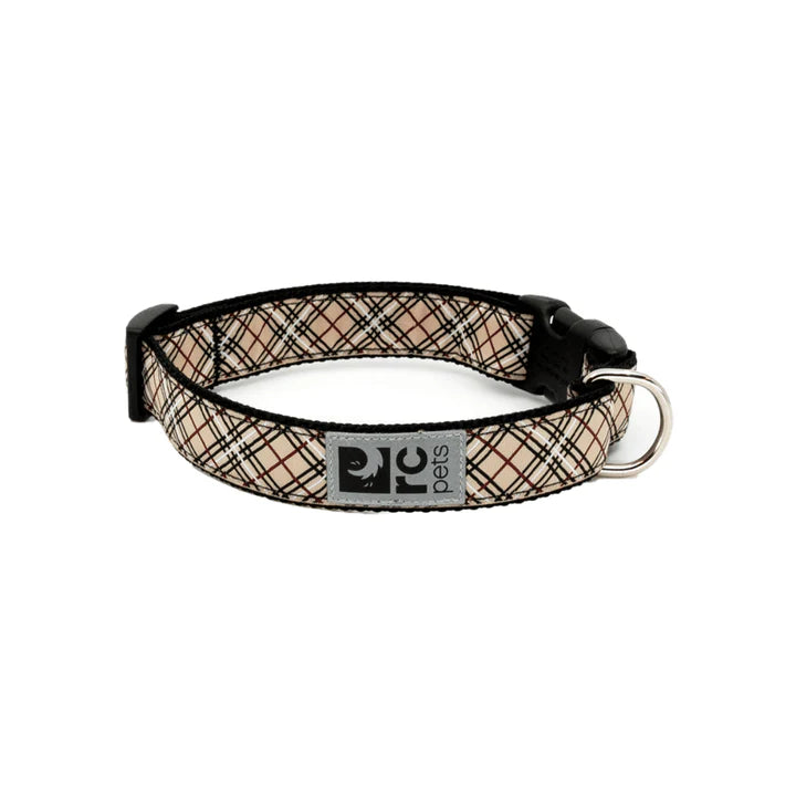 RC Pet Clip Collar, Tan Tartan, S