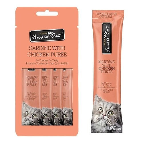 Fussie Cat Puree Sardine Chicken 2oz, 4ct