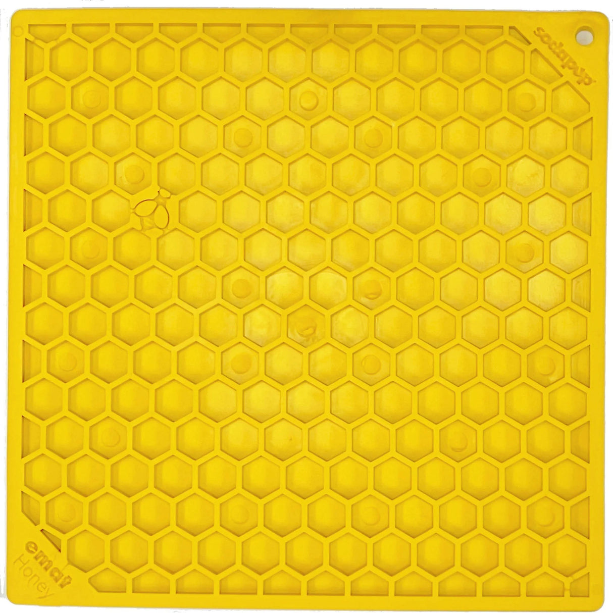 SodaPup TPE eMat Enrichment Lick Mat Honeycomb Yellow, 8"