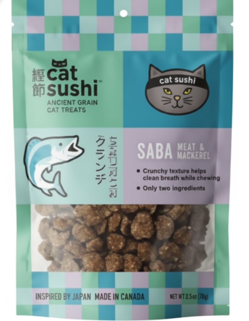 Earthly Cat GF Sushi Crunch Saba & Mackerel Puffs, 2oz