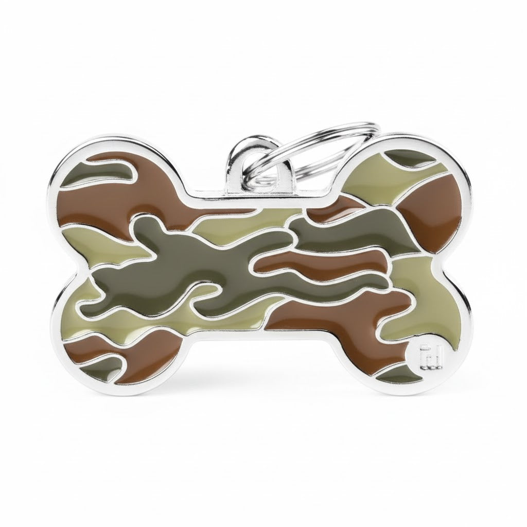 MyFamily Style XL Bone ID Tag, Camouflage Green