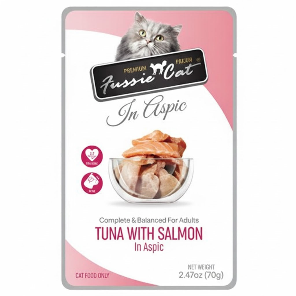 Fussie Cat Premium Tuna With Salmon In Aspic, 2.47oz