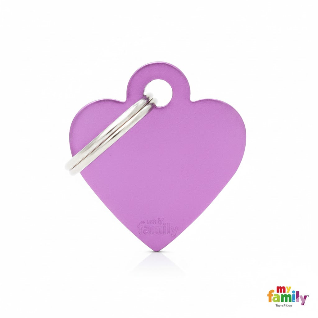 MyFamily Basic Handmade Small Heart ID Tag, Pink