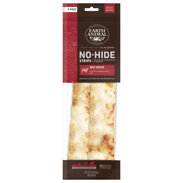 Earth Animal No Hide Beef Strip, 4pk