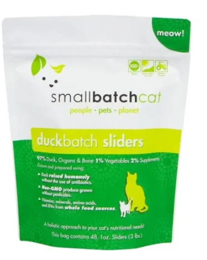 Small Batch Dog Frozen Duck Sliders, 3lbs