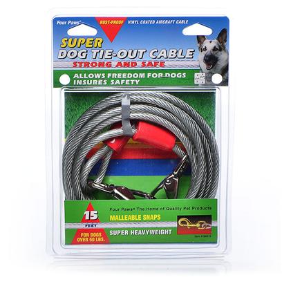 Four Paws Dog Tie-Out Cable For Dogs Over 50lbs, 20'