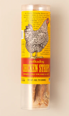 PolkaDog Chicken Strips Jerky Tube, 4oz