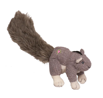 HuggleHounds 'Lil Feller Squirrel Dog Toy, Gray