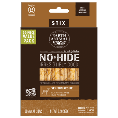 Earth Animal No Hide Vension Stix, 20pk