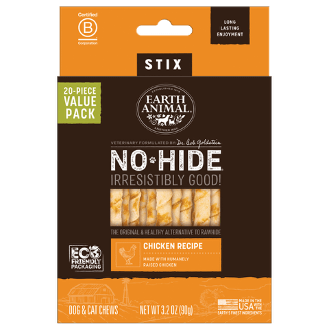 Earth Animal No Hide Chicken Stix, 20pk