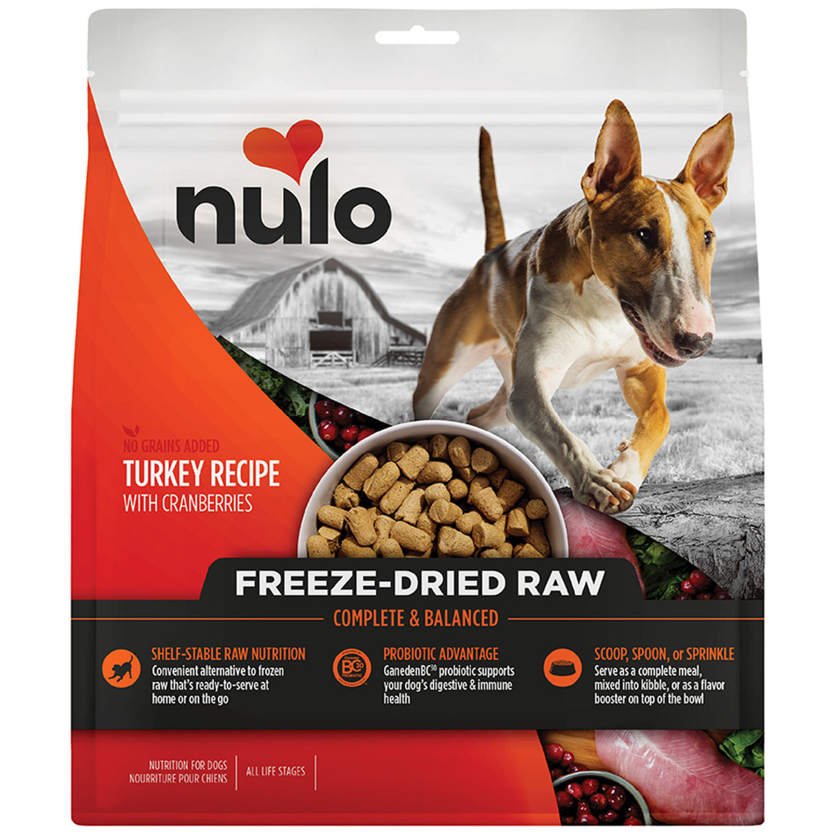 Nulo Dog Freeze-Dried Raw Turkey & Cranberries, 18oz