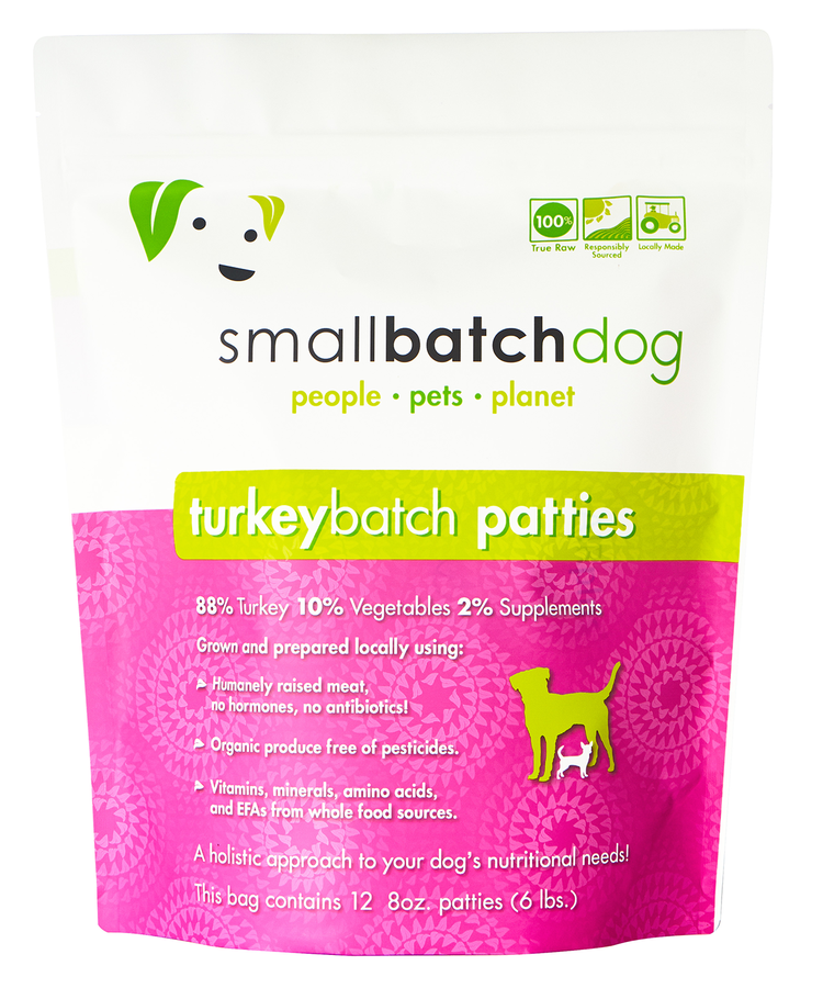 Small Batch Dog Frozen Turkey Patties, 18lbs