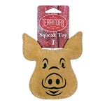 Territory Natural Leather Pig Squeak Toy, 6.5"