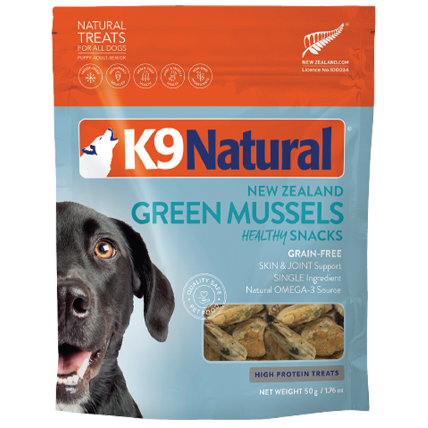 K9 Natural Freeze-Dried Green-Lipped Mussel Snack Treat, 1.76oz