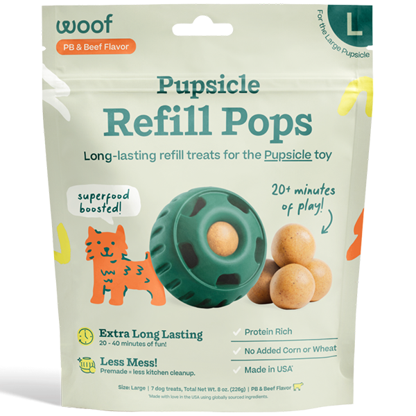 Woof Pupsicle Refill Pops Beef, L