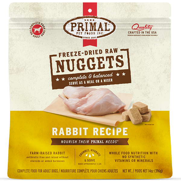 Primal Dog Freeze-Dried Rabbit Nuggets, 14oz