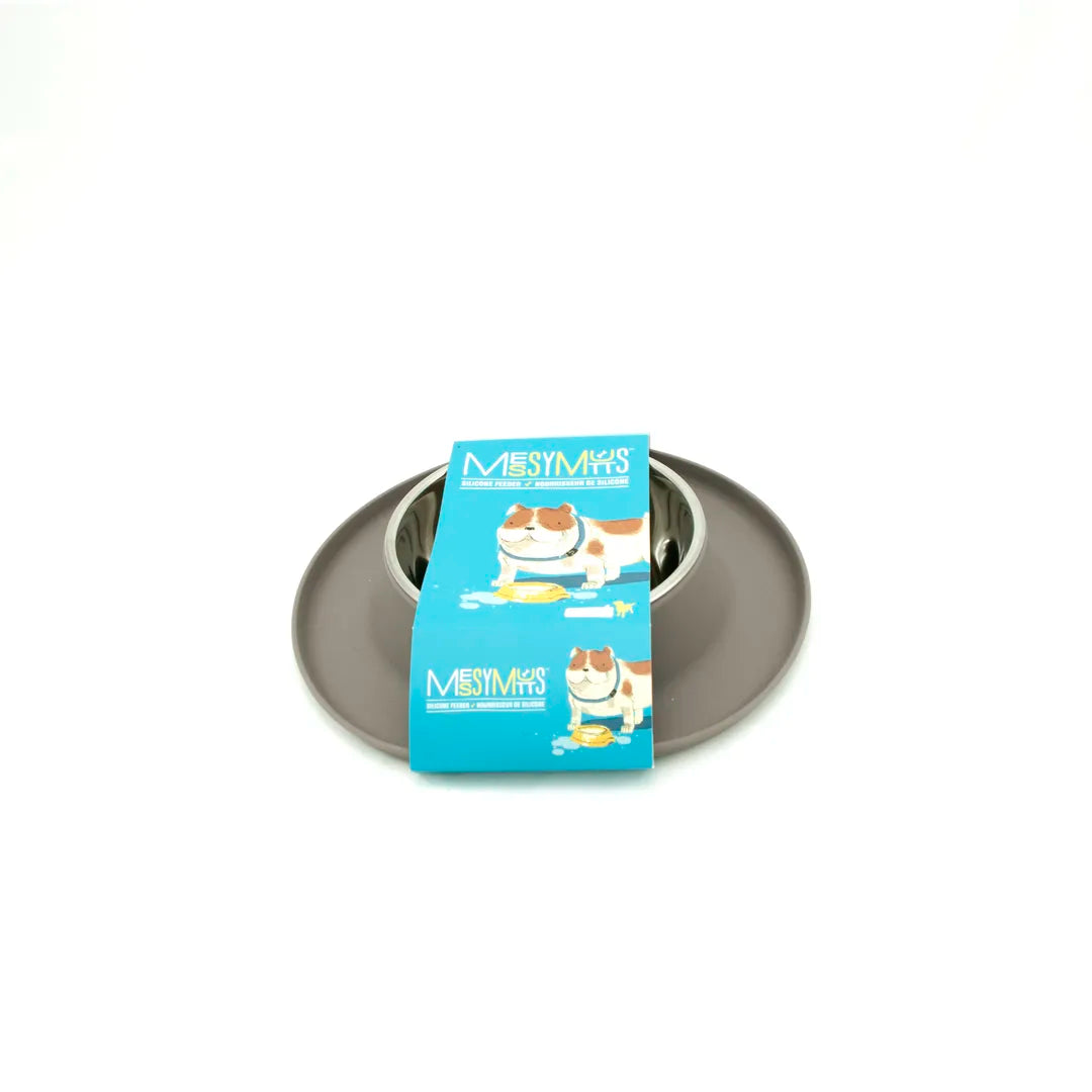 Messy Mutts Single Silicone Feeder Bowl Grey, XL