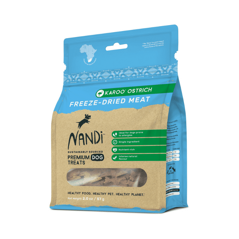 Nandi Karoo Ostrich Tendon Freeze-Dried Treats, 2oz