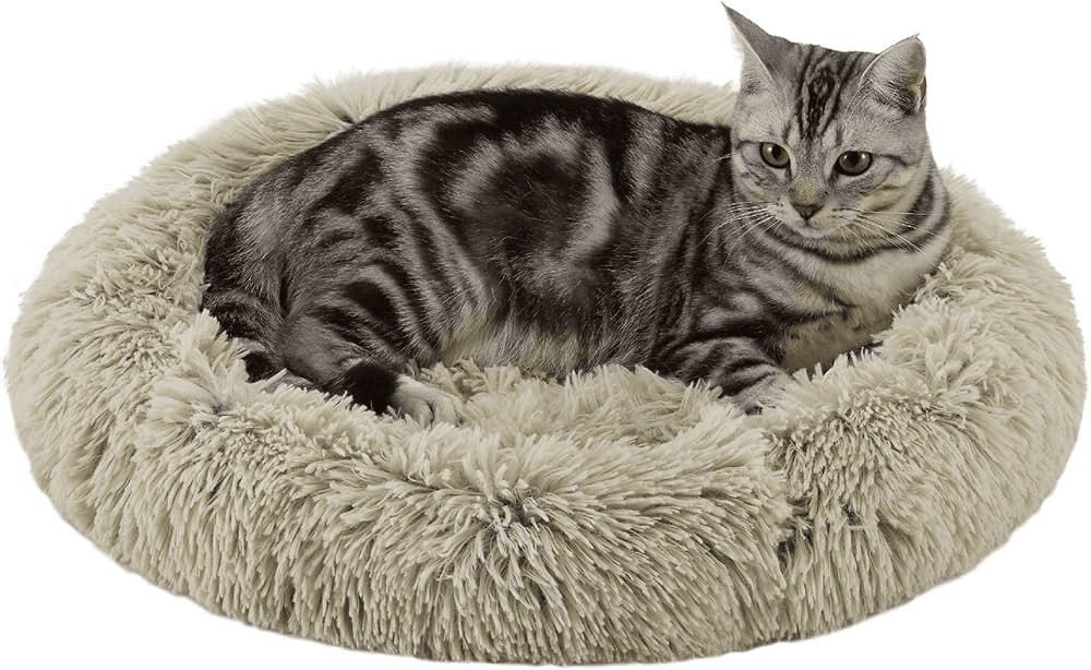 Best Friends by Sheri Donut Shag 21X19 Cat Bed, Taupe