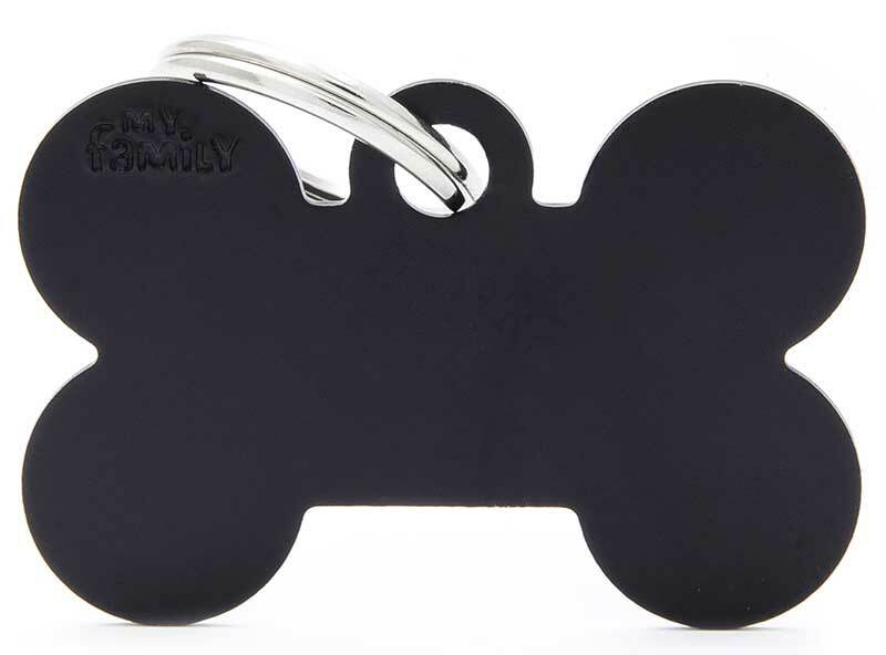 MyFamily Basic Aluminum Big Bone ID Tag, Black