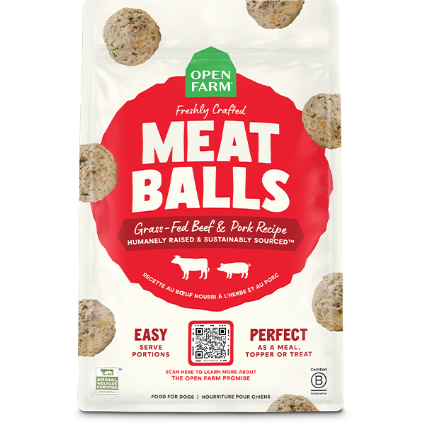 Open Farm Frozen Gently Cooked Beef & Pork Meatballs, 36oz