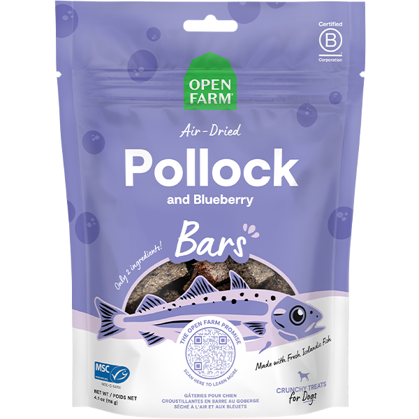 Open Farm Air Dried Pollock Crunchy Treat Bars, 4oz