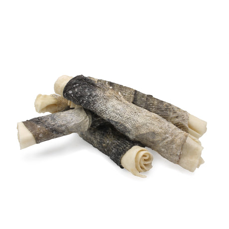 Icelandic+ Beef Rolled Collagen Stick with Wrapped Fish, 8"