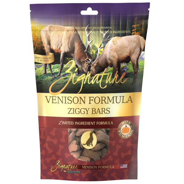 Zignature Dog GF Ziggy Bar Venison, 12oz