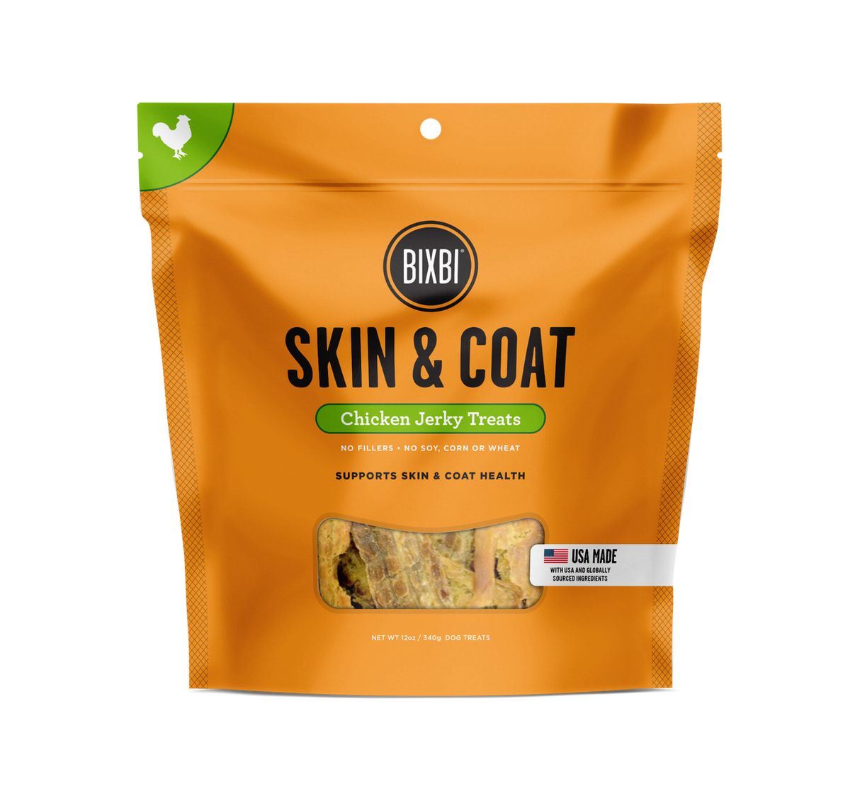 Bixbi Skin & Coat Chicken Jerky, 5oz