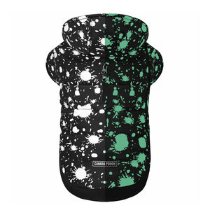 Canada Pooch Glow in the Dark with Black Splatter Prism Puffer