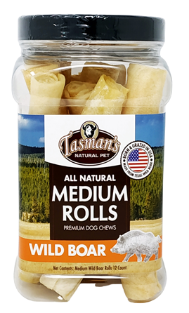 WBR007J Premium Wild Boar Rolls (Medium 6"-7") - 12 Count Jar