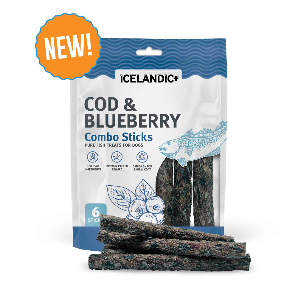 Icelandic+ Cod & Blueberry Combo Sticks, 2oz