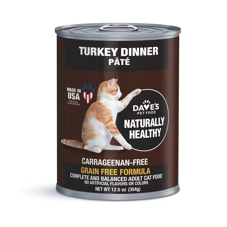 Daves Pet Food Naturally Healthy Turkey Canned Cat Food, 12.5oz