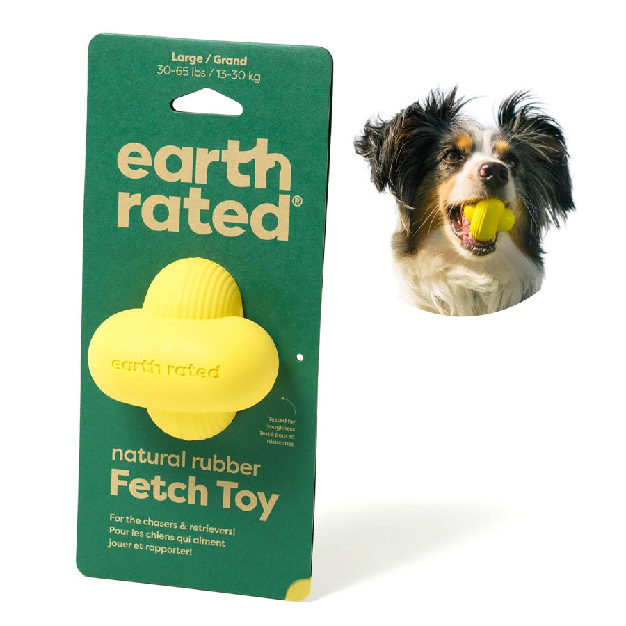 Earth Rated Rubber Fetch Dog Toy Yellow, L