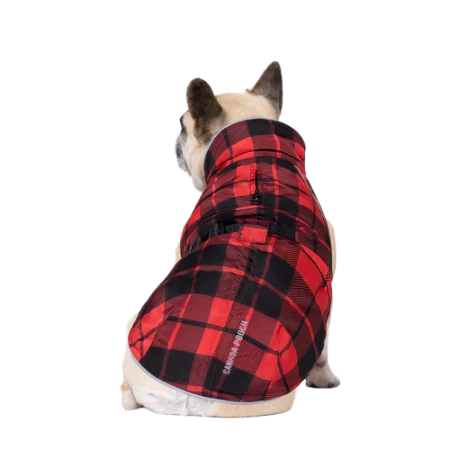 Canada Pooch Expedition Coat 2.0, Red Plaid, Size 28