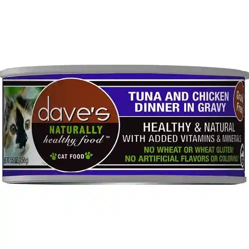 Dave's Naturally Healthy GF Tuna & Chicken in Gravy, 5.5oz