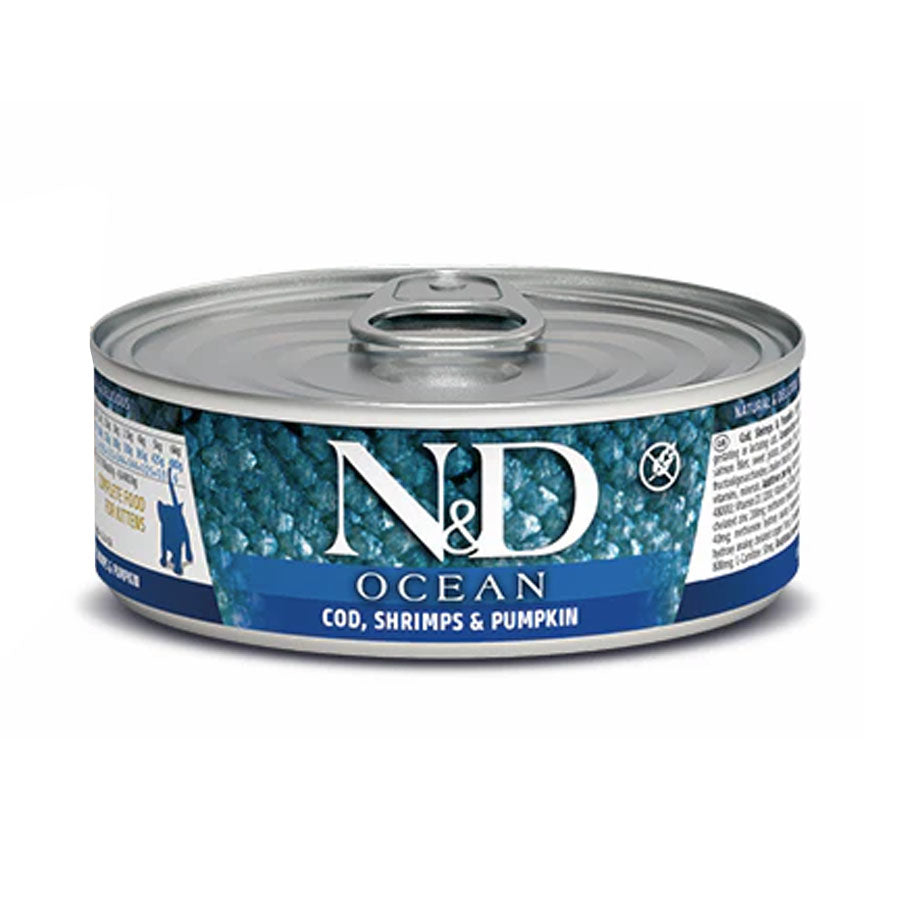 Farmina N&D GF Ocean Cod & Shrimp Canned Kitten Food, 2.8oz