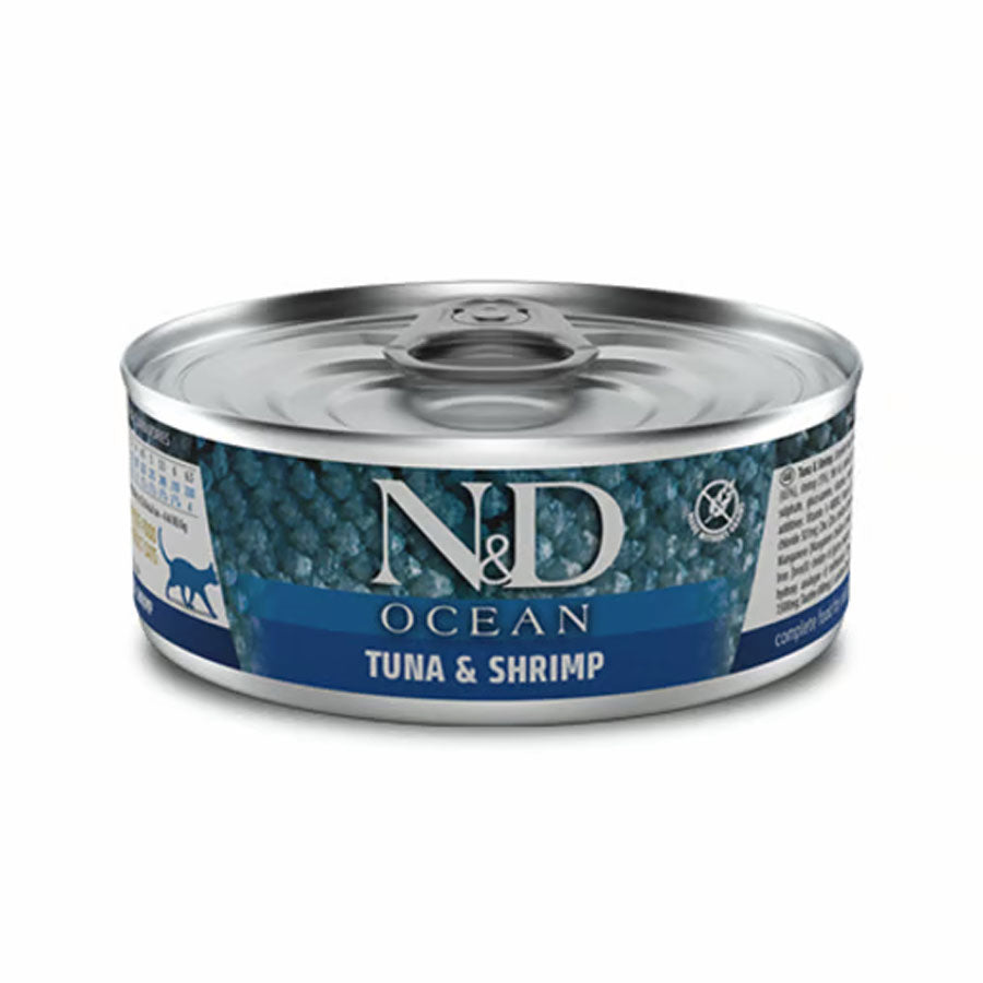 Farmina N&D Ocean Bonito and Shrimp Canned Cat Food, 2.8oz