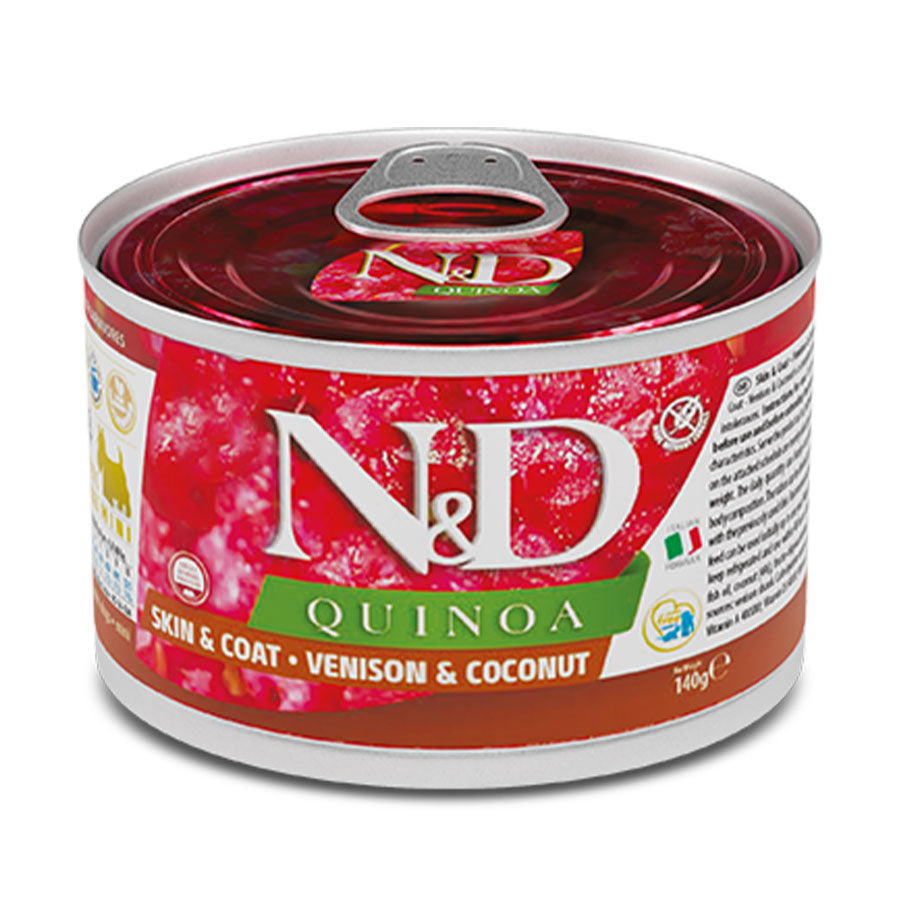 Farmina N&D Quinoa Skin/Coat Venison Canned Dog Food, 5oz