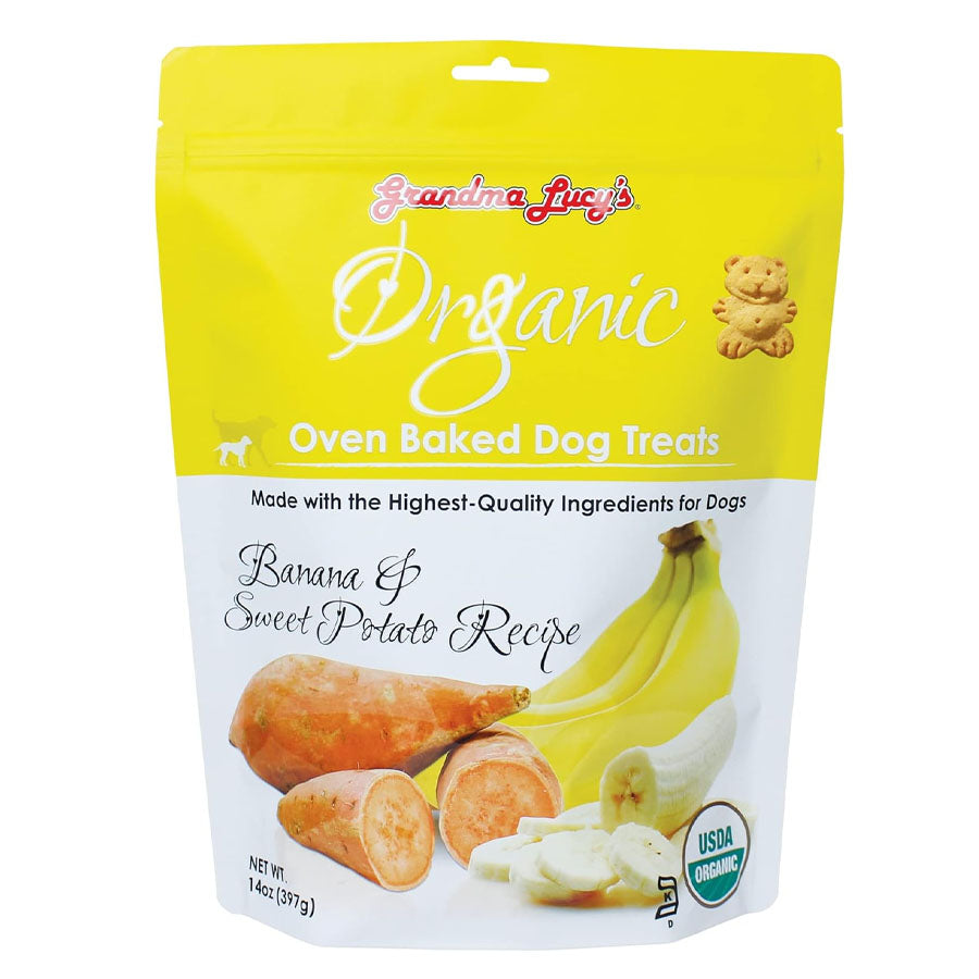 Grandma Lucys Baked Organic Banana & Sweet Potato Dog Treats, 14 oz