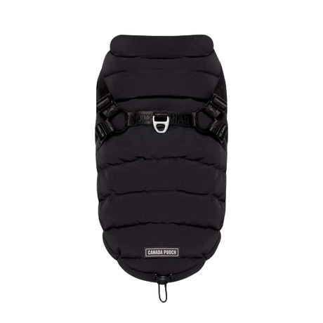 Canada Pooch Harness Puffer, Black, Size 18